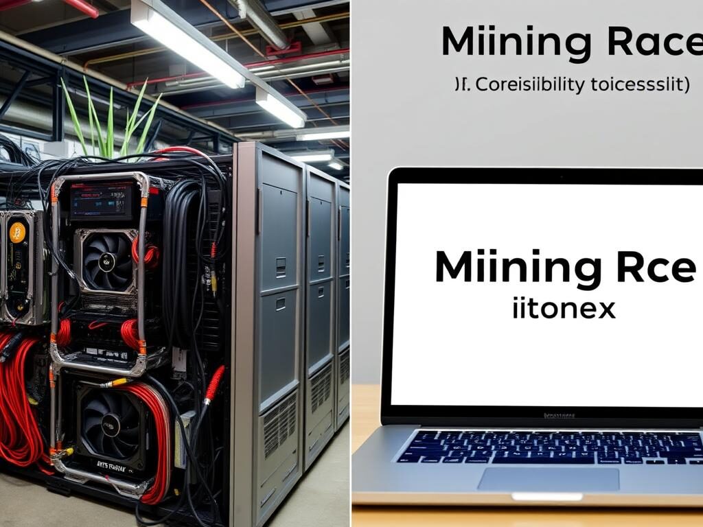 Comparison-between-traditional-Bitcoin-mining-setup-and-Mining-Race-by-IconX-simplified-1024x768 Mining Race by IconX: The Revolutionary Bitcoin Mining Experience Explained